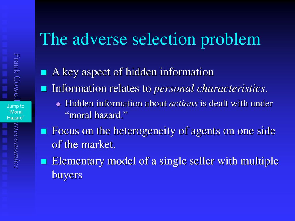 Adverse Selection May 2004 Almost essential Risk Risk-taking - ppt download