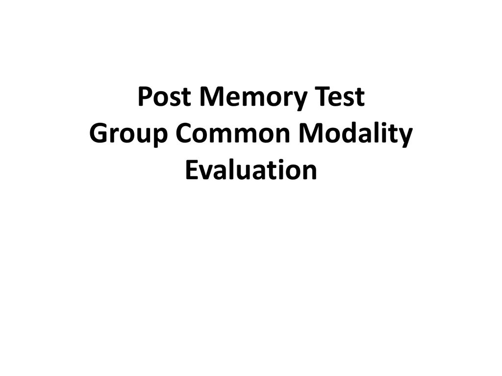 PPT - Memory Test PowerPoint Presentation, free download - ID:3470448