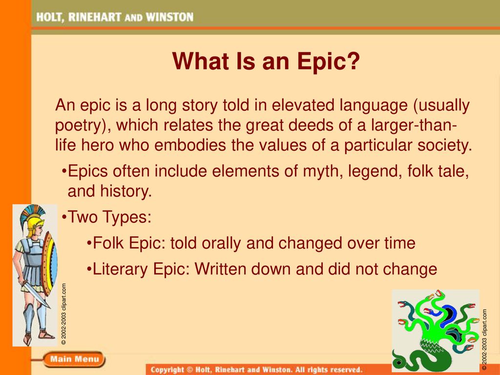 The Epic A Heroic Tale Ppt Download