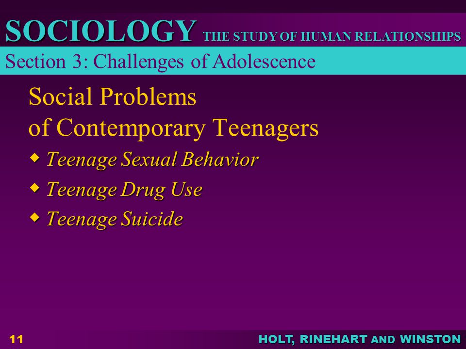 Social Problems of Contemporary Teenagers