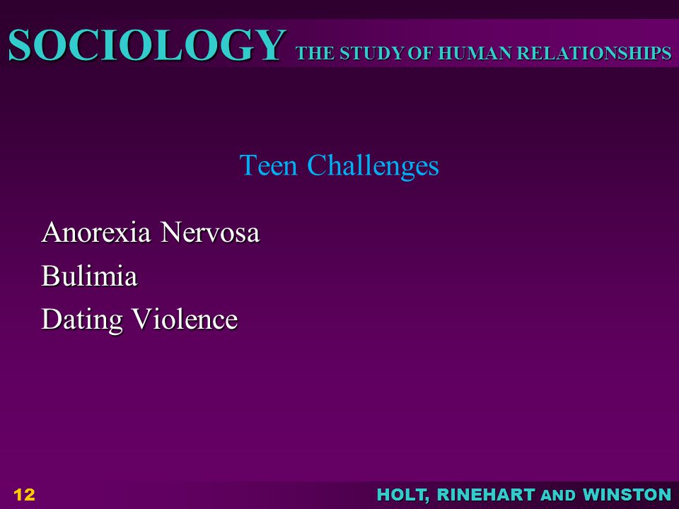 Teen Challenges Anorexia Nervosa Bulimia Dating Violence