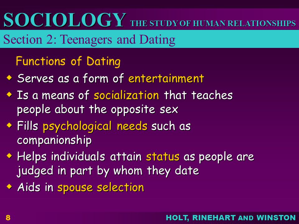 Section 2: Teenagers and Dating