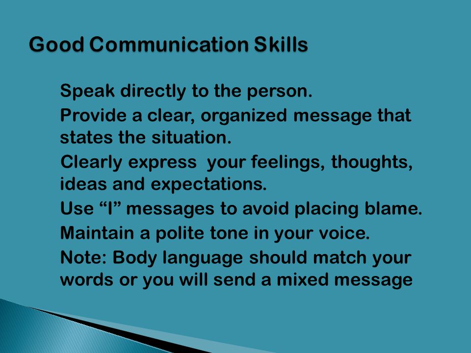 Good Communication Skills