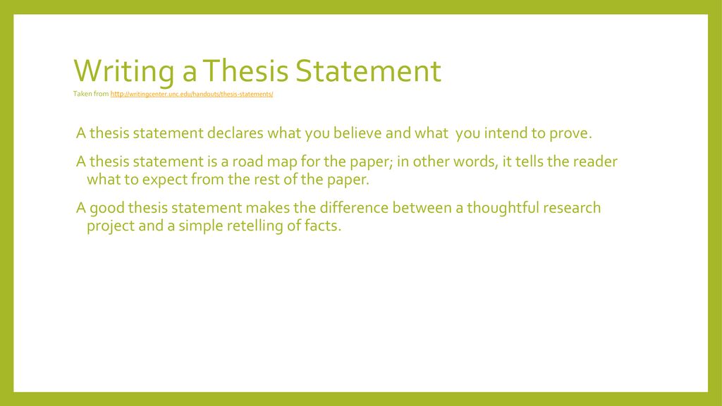 thesis statement unc writing center