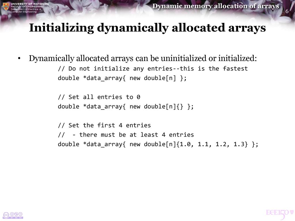Dynamically allocating arrays - ppt download