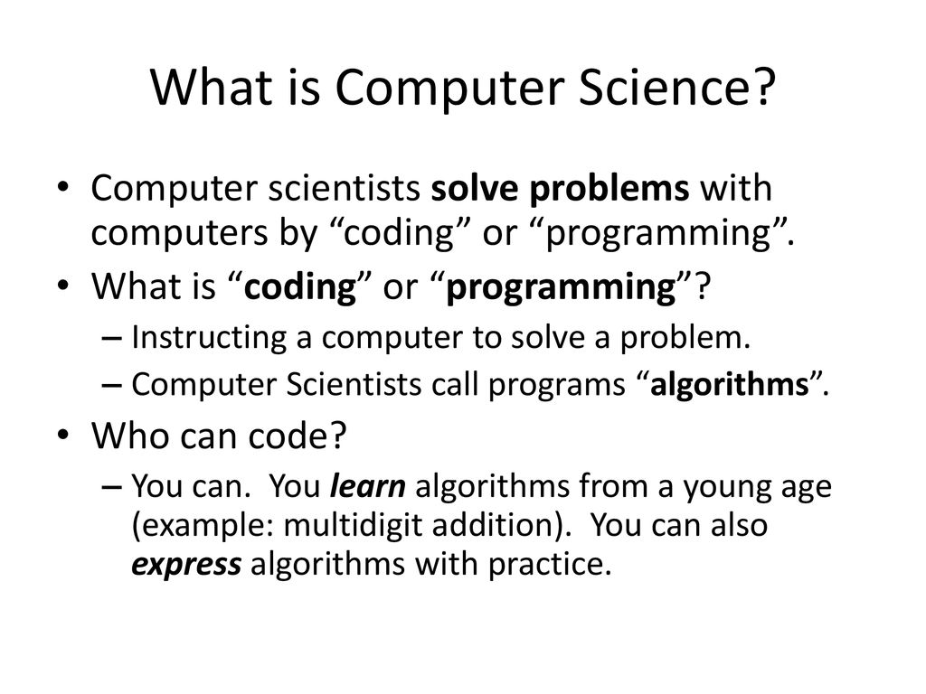 Franklin Township Elementary School Career Day: Computer Science - ppt ...
