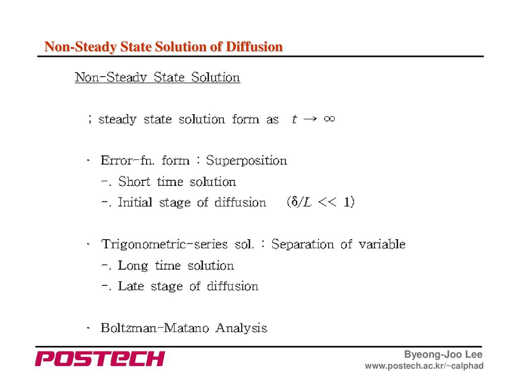 Non-Steady State Solution of Diffusion