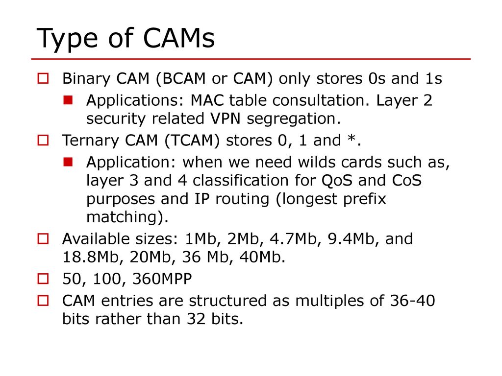 TCAM Ternary Content Addressable Memory - ppt download