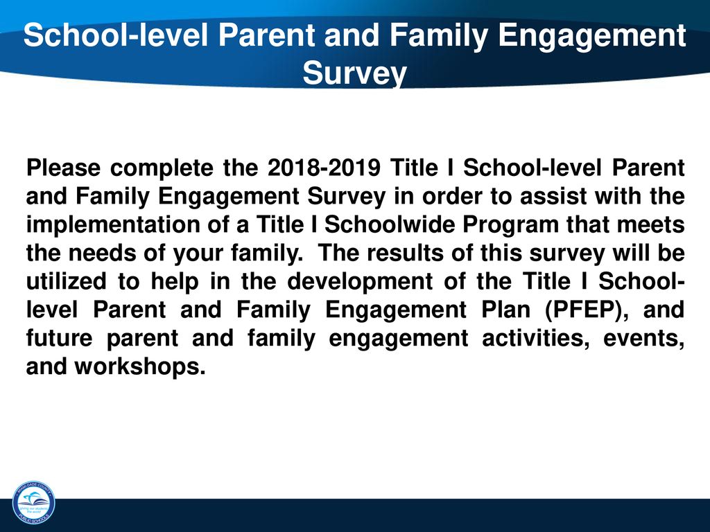 School-level Parent and Family Engagement Survey