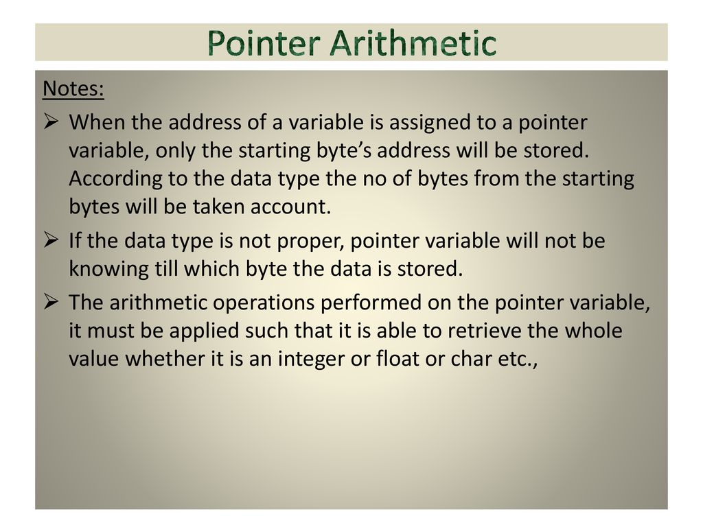 Pointer Operations Ppt Download