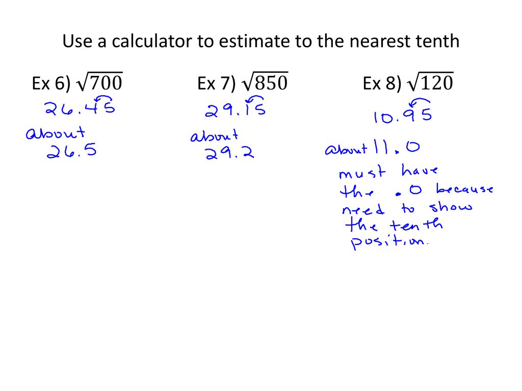 Lesson 3 6 estimating square roots ppt download