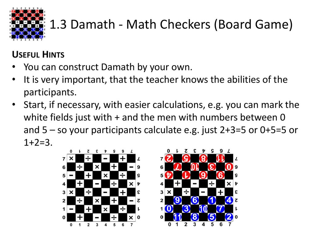 1.3 Damath - Math Checkers (Board Game)