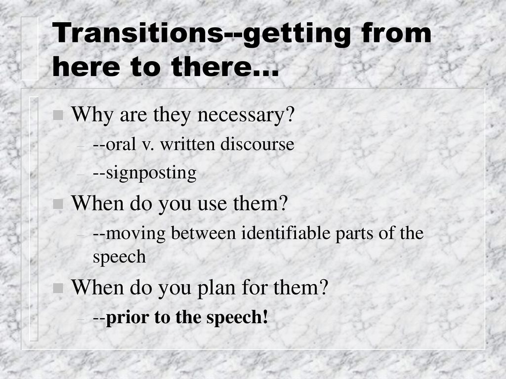 Transitions--getting from here to there...