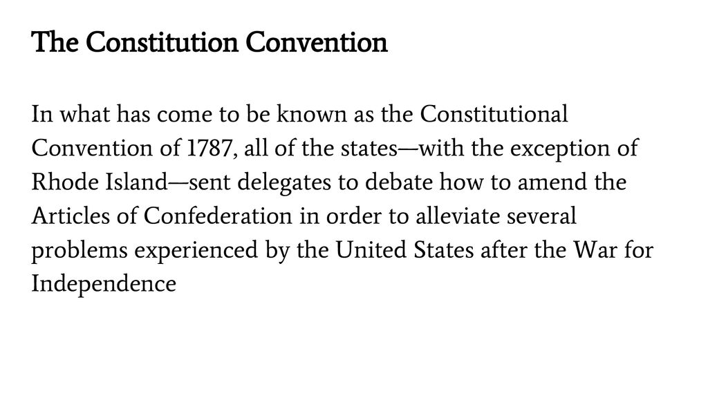 Lecture 13: The Road To The Constitution Convention - Ppt Download