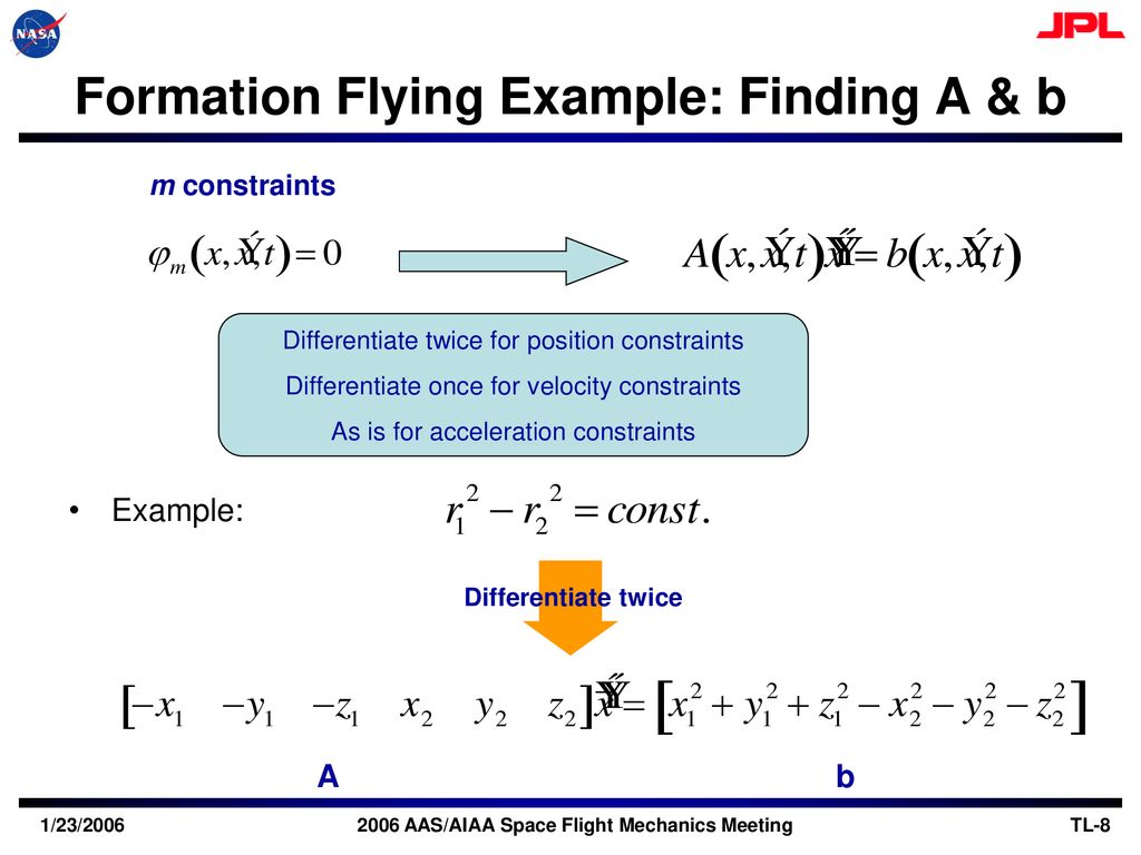 Formation Flying Example: Finding A & b