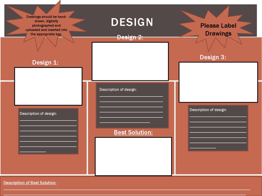 Design Please Label Drawings Design 2: Design 3: Design 1: