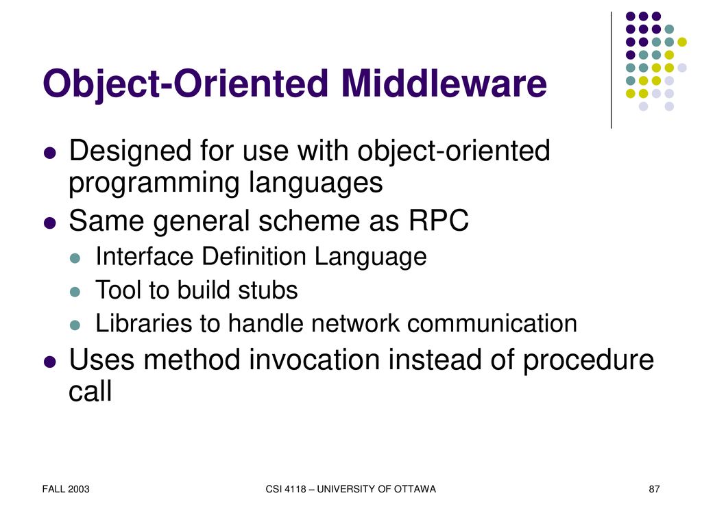 Object-Oriented Middleware