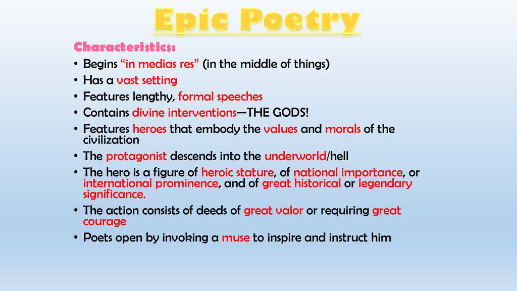 epic poem structure