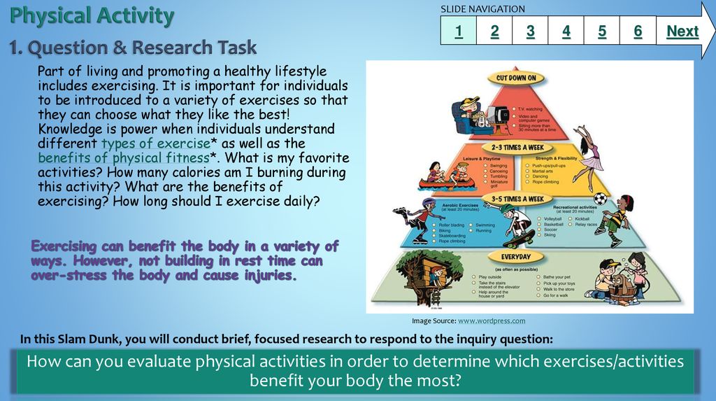 Physical activity 1 question research task ppt download