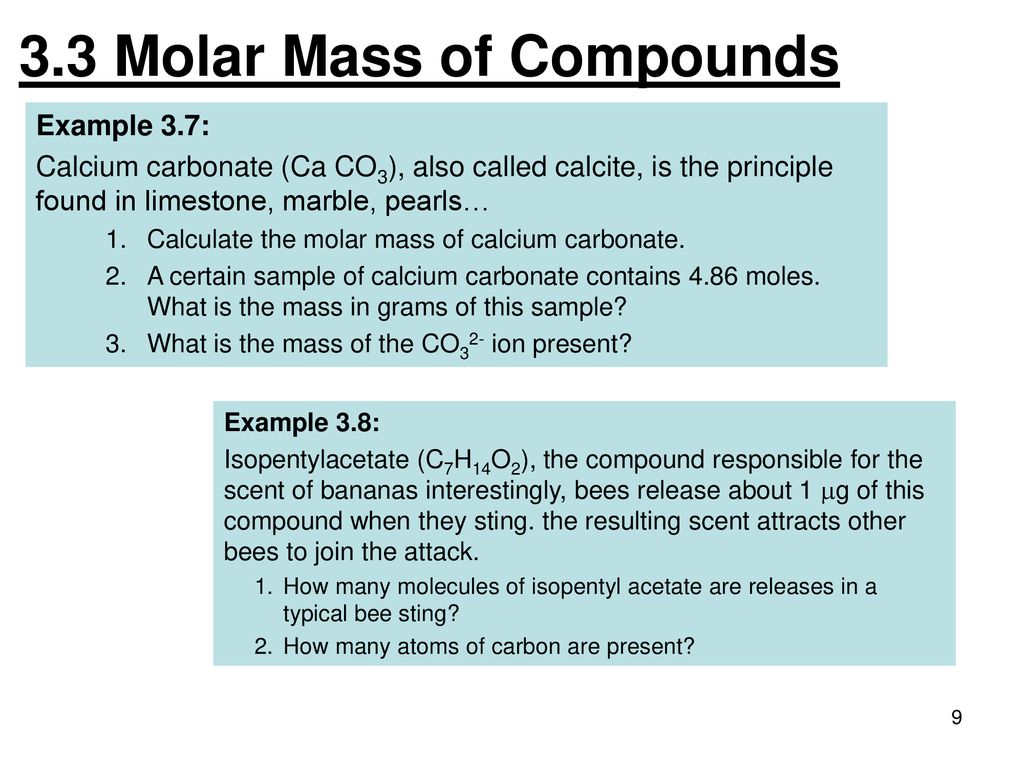 3.3 Molar Mass of Compounds
