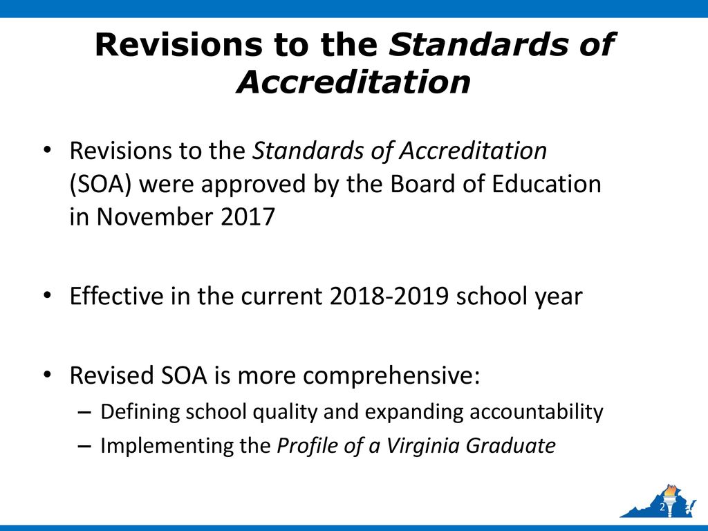 Update On School Accreditation Ratings Under The Revised Standards Of ...