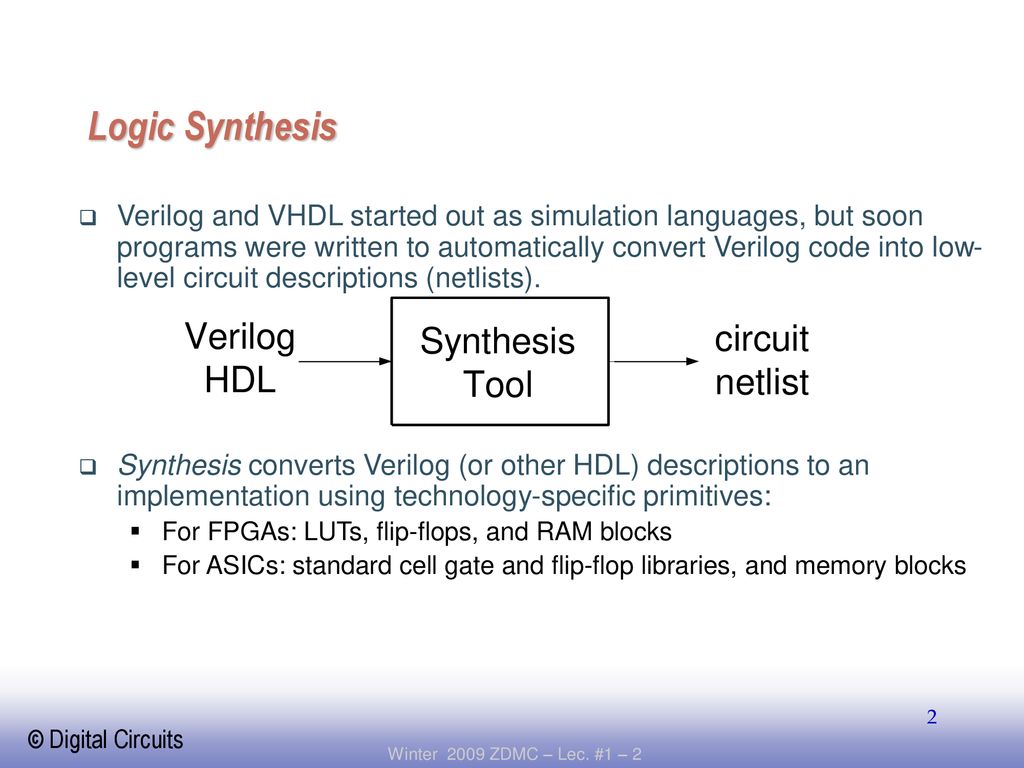 Verilog Synthesis Synthesis Vs. Compilation - Ppt Download