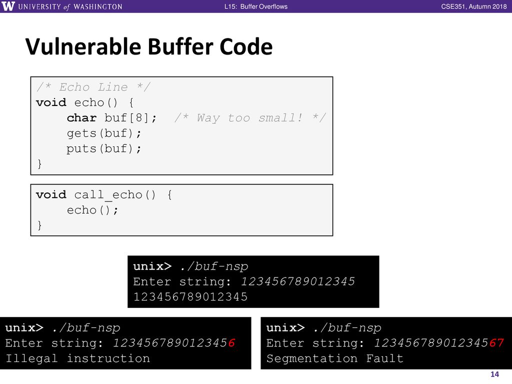 Buffer Overflows CSE 351 Autumn ppt download