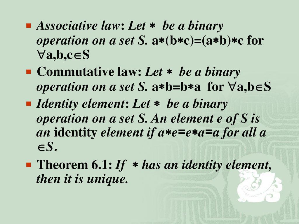 Chapter 6 Abstract Algebra Ppt Download