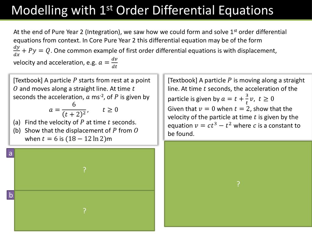Corepure2 Chapter 8 Modelling With Differential Equations Ppt Download