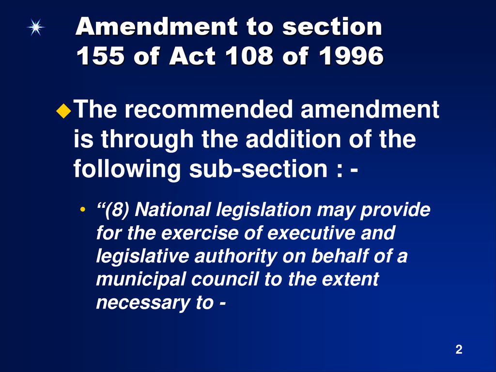 Amendment to section 155 of Act 108 of 1996