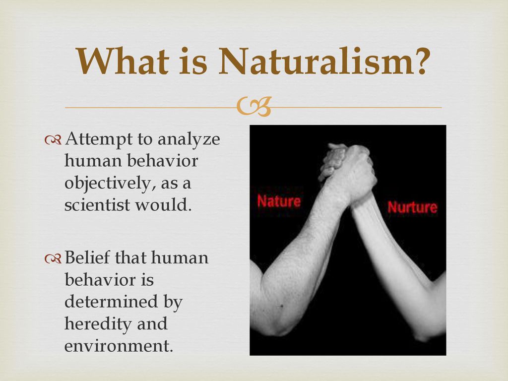 What is Naturalism Attempt to analyze human behavior objectively, as a scientist would.