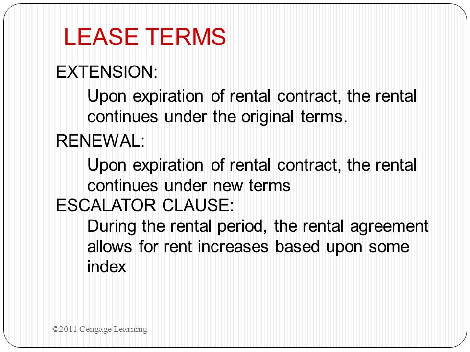 LEASE TERMS