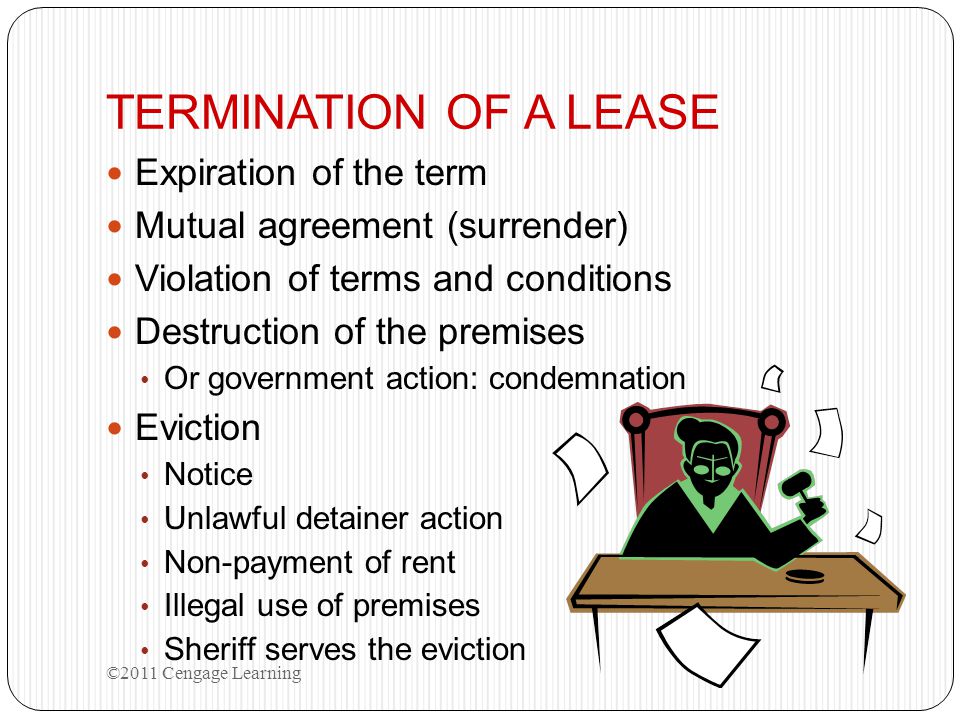 TERMINATION OF A LEASE Expiration of the term