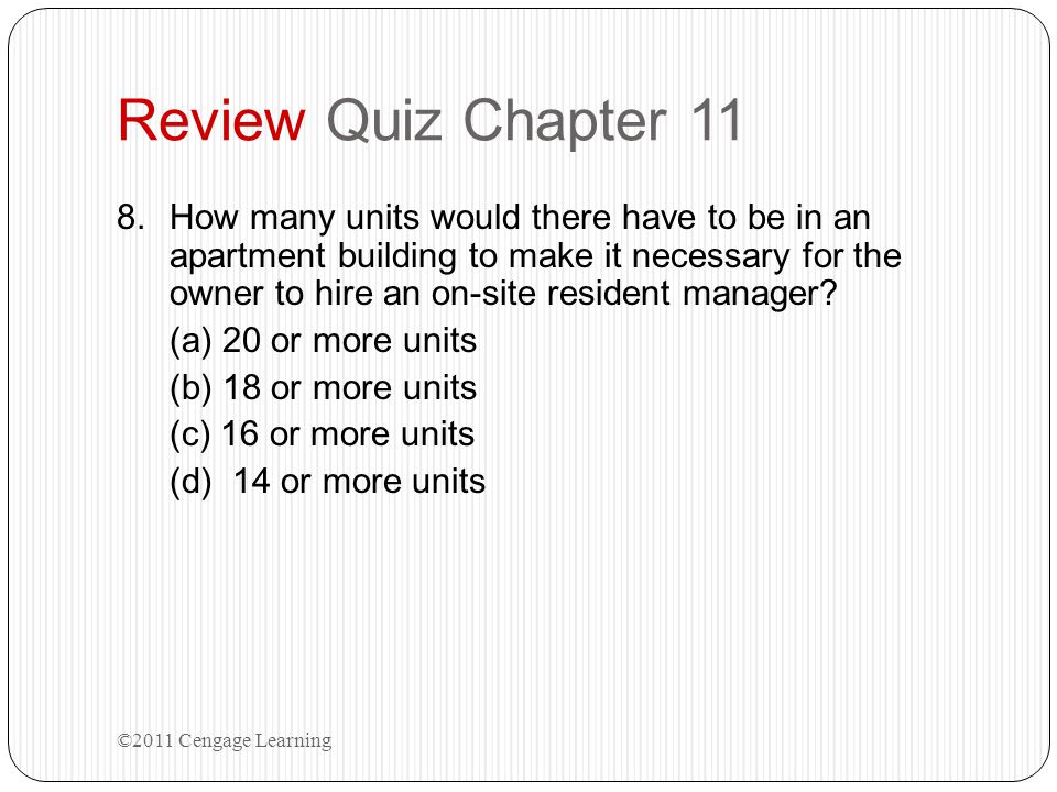Review Quiz Chapter 11