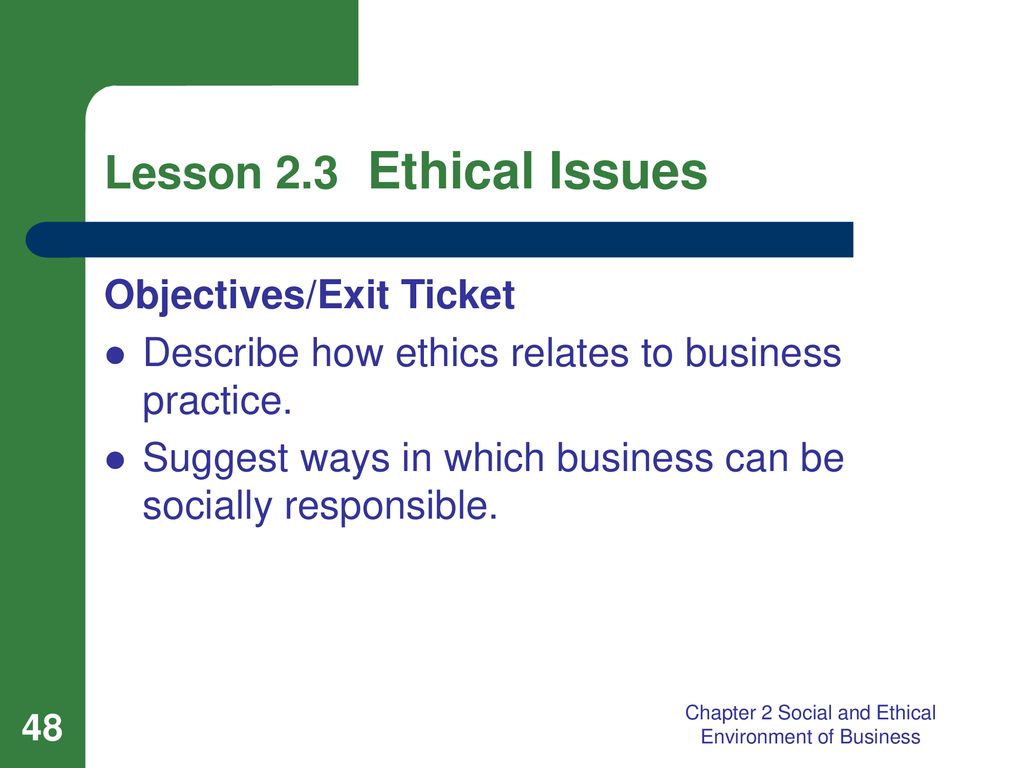 Chapter 2 Social and Ethical Environment of Business