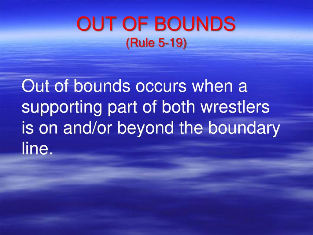 Edge of the Mat Control & OutofBounds Calls ppt download