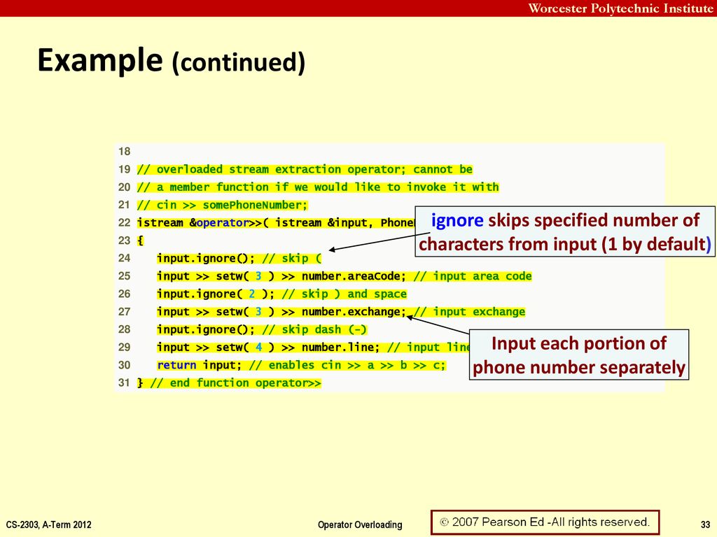 Operator overloading professor hugh c lauer cs 2303 system
