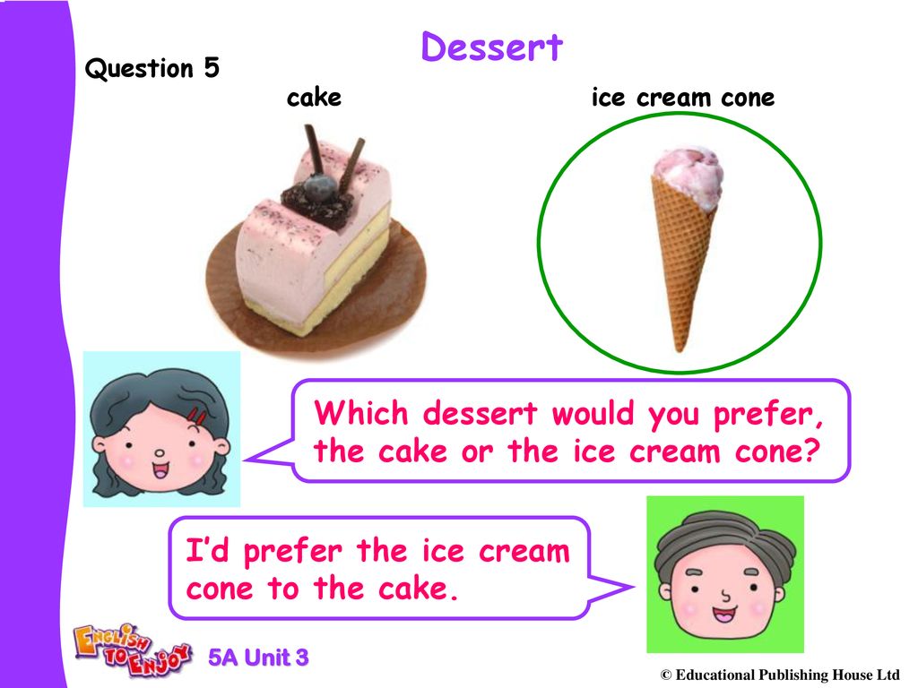 Dessert Which dessert would you prefer,