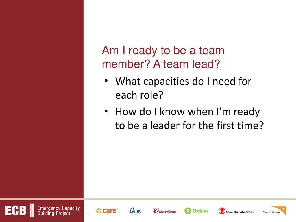 Am I ready to be a team member A team lead