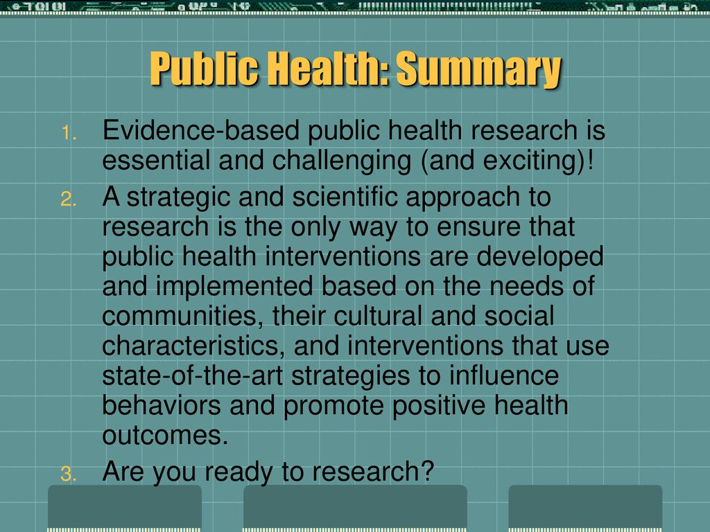 Public Health: Summary