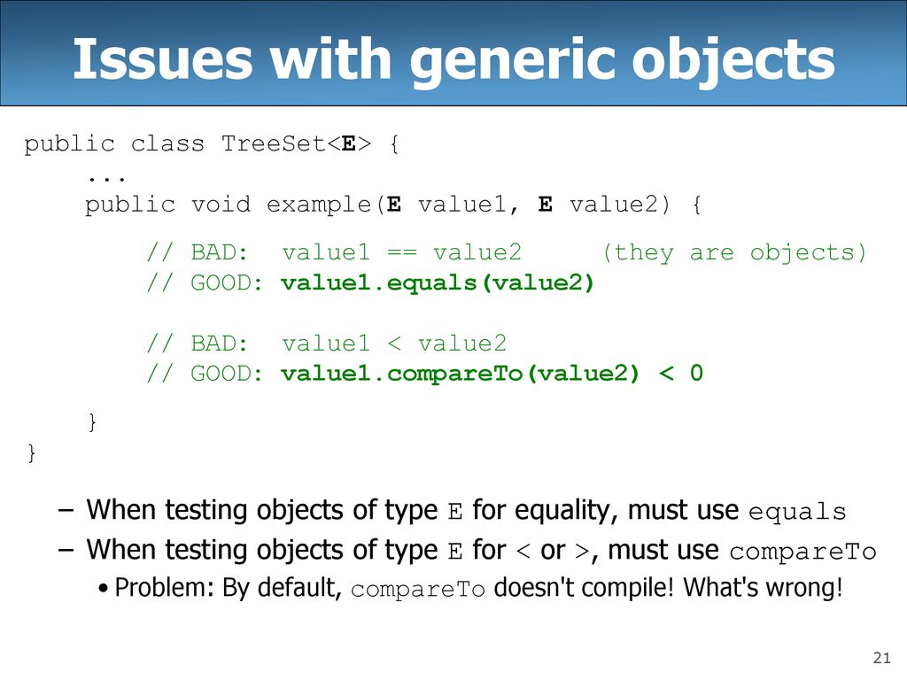 Binary Search Trees continued; Tree Sets - ppt download