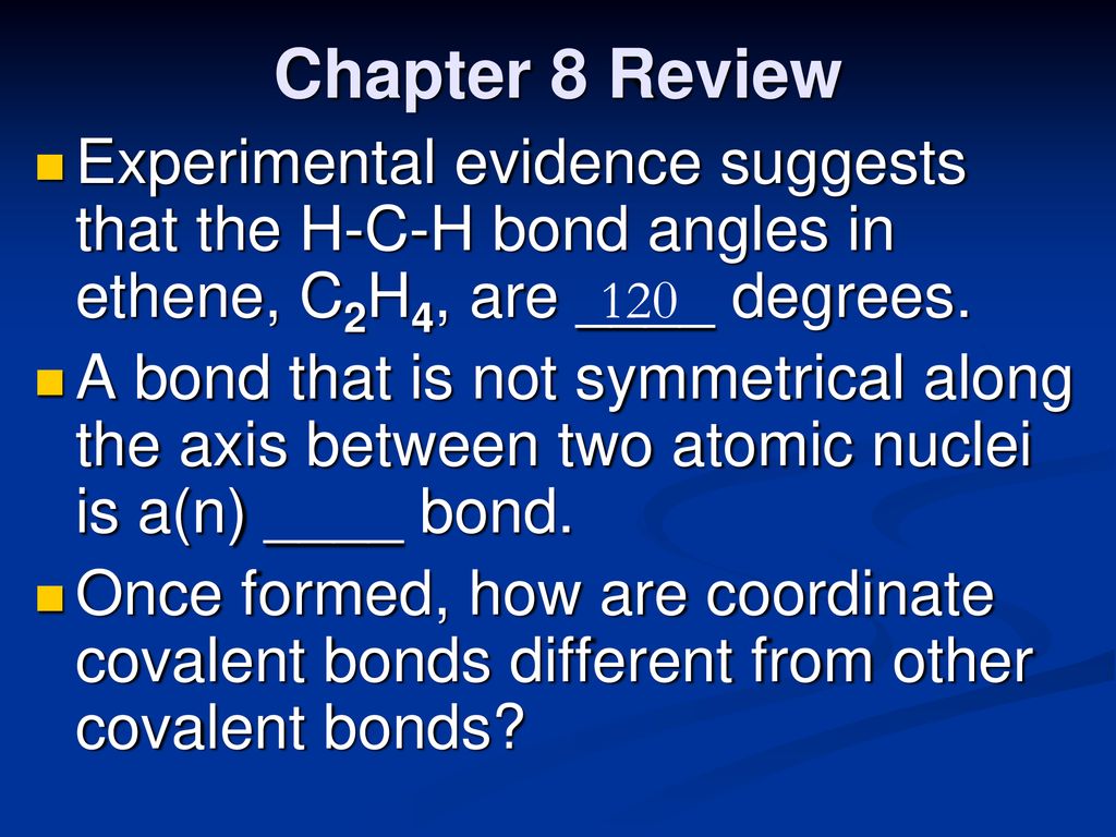 Chapter 8 Review “Covalent Bonding” - ppt download