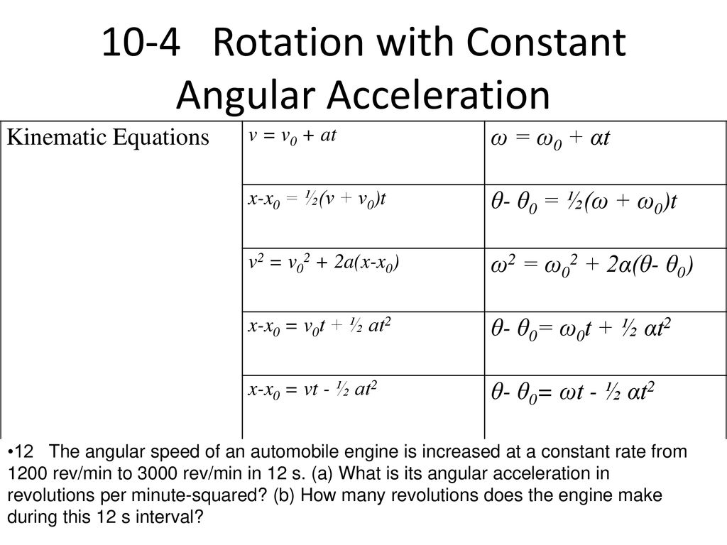 10 4 rotation with constant angular acceleration ppt download