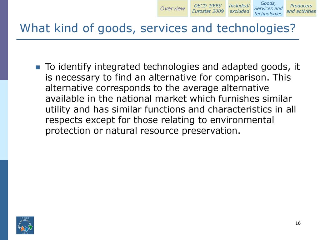 What kind of goods, services and technologies