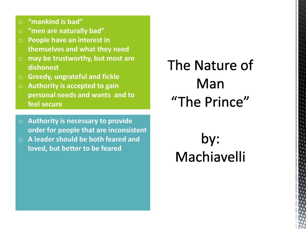Реферат: Machiavellis Views Of Human Nature And Their