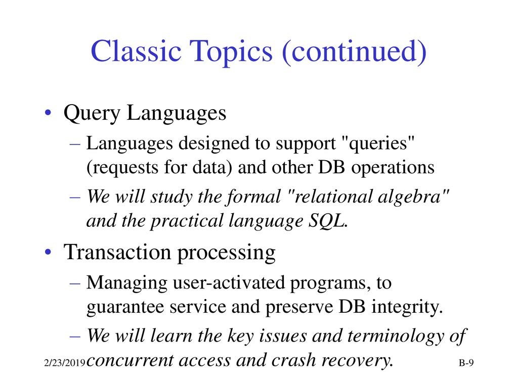 What is a database textbook chapter 1 1999 uw cse 2 23 ppt download