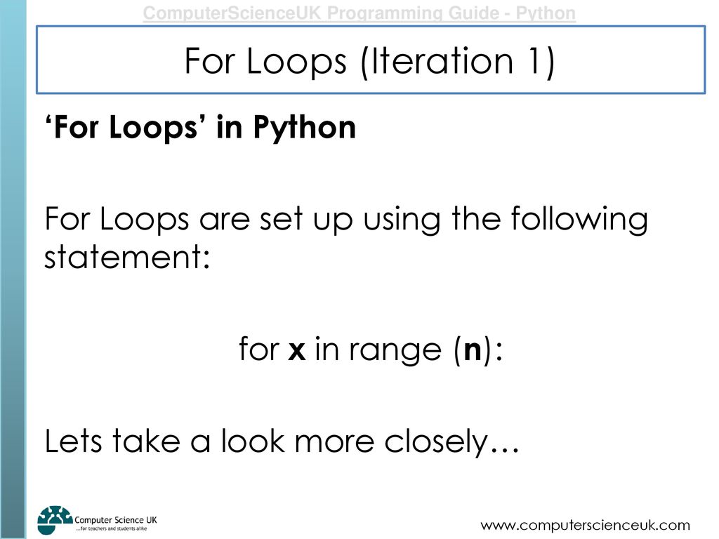 For Loops (Iteration 1) Programming Guides. - ppt download