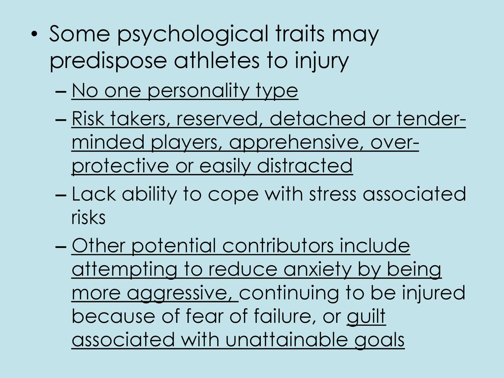 Psychosocial Intervention for Sports Injuries and Illnesses - ppt download