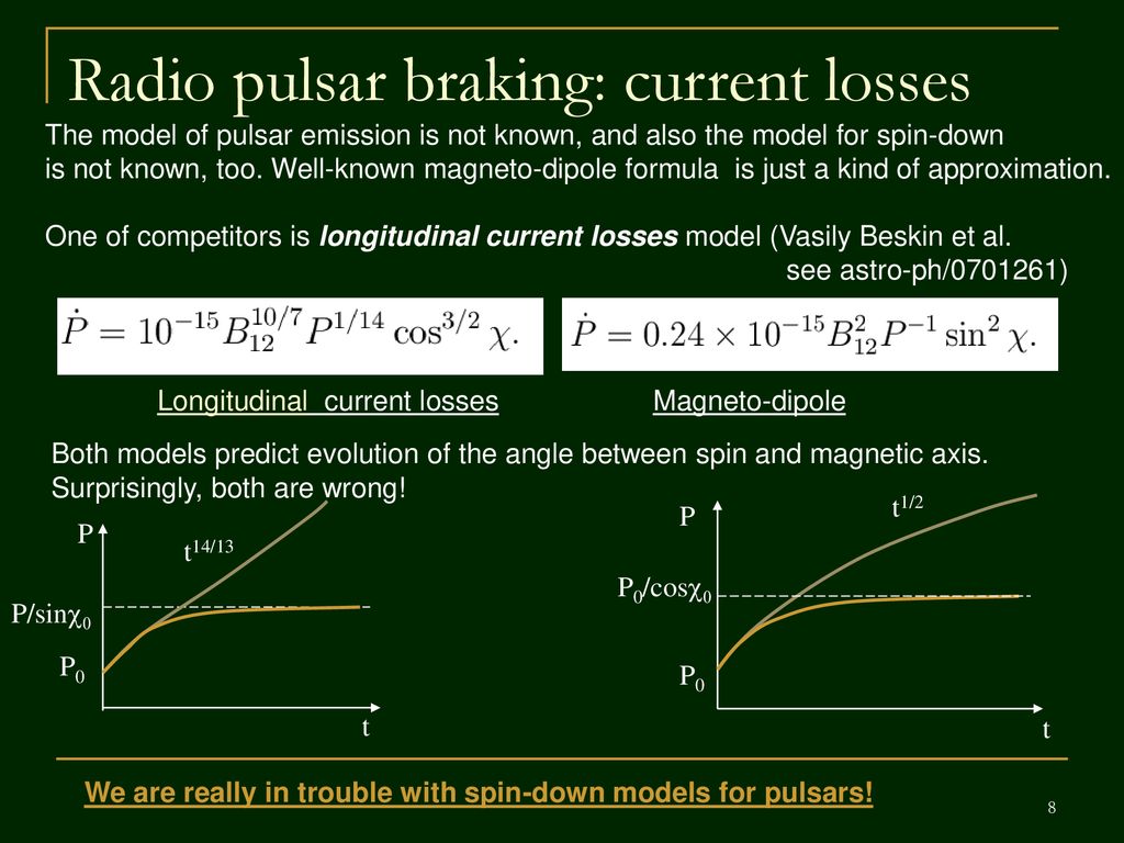 Radio pulsar braking: current losses