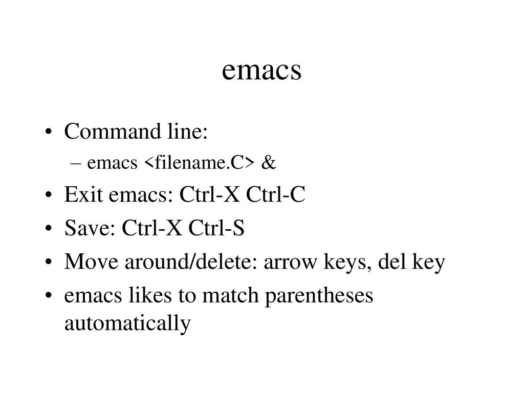 Using emacs and g at u w ppt download